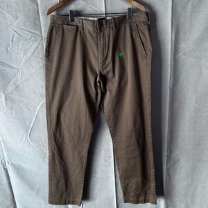 J.Crew Stretch Chino Pants 484 Mens 35x32 Brown Cotton Twill Casual Trousers